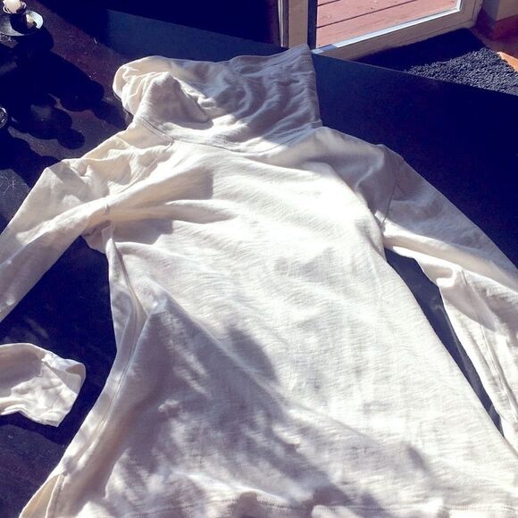 Columbia long sleeve cowl neck  cotton polyester pullover Ivory Small - Picture 2 of 8